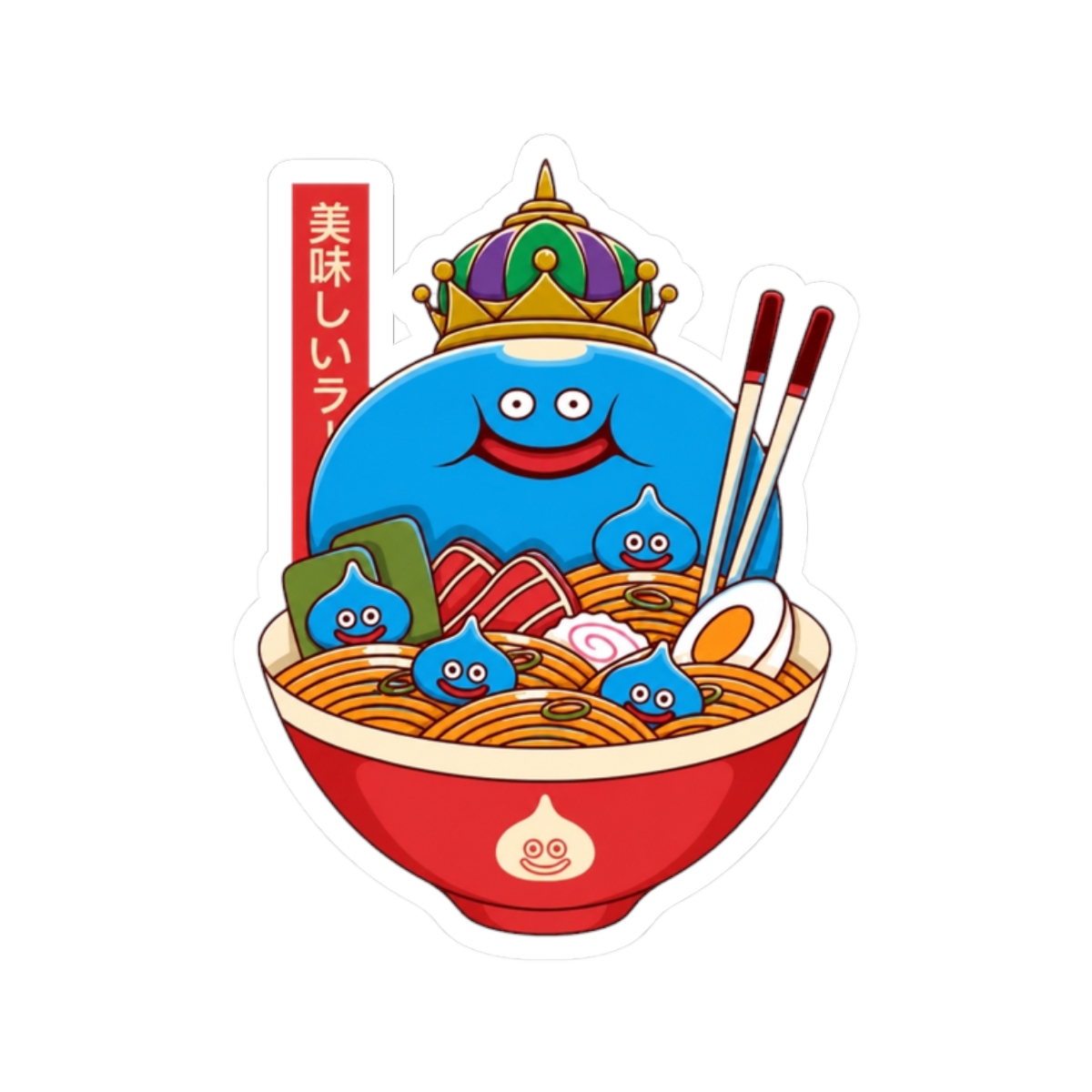 King Slime Ramen Sticker | Dragon Quest - alternate angle 3, merchandise